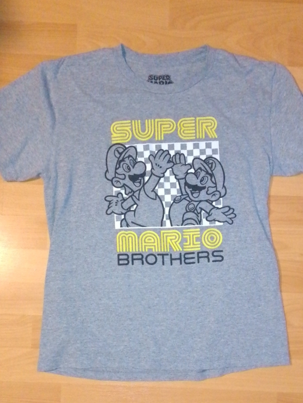 Nintendo Super Mario Brothers Grey Tee with Yellow Accent